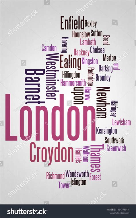 London Word Cloud Boroughs City Stock Illustration 1364373944