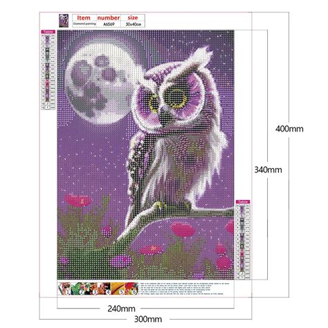 Full Round Diamond Painting Owl3040cm