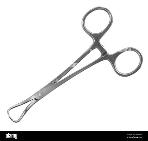 Medical clamp on a white background Stock Photo - Alamy