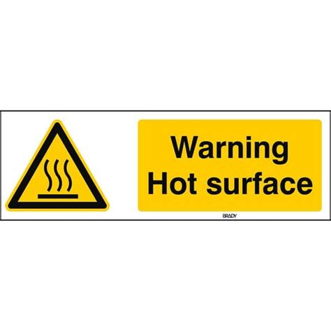 Brady™ Iso Horizontal Safety Sign Warning Hot Surface English Brady™ Iso Horizontal Safety