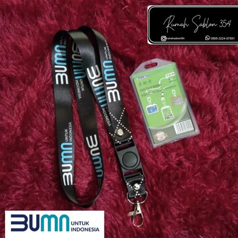 Jual TALI BUMN HITAM LANYARD BUMN GANTUNGAN HANDPHONE GANTUNGAN LEHER