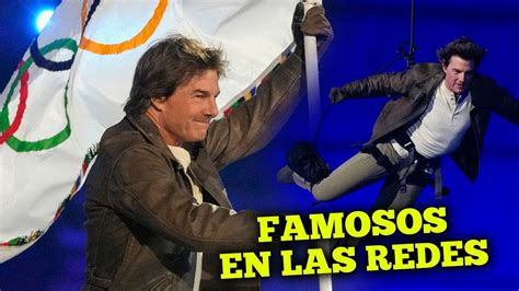 Famosos en las redes Tom Cruise cerró los Juegos Olímpicos lanzándose