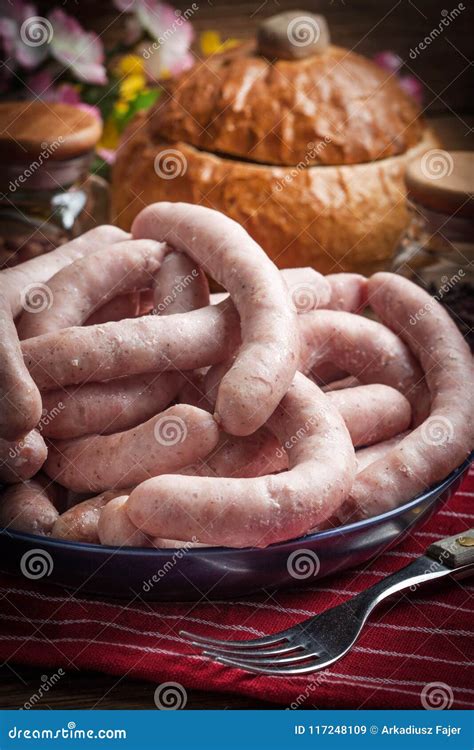 Boiled White Sausages Stock Image Image Of Link Sausage