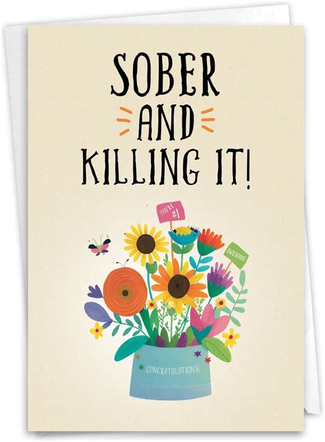 Amazon Nobleworks Funny Sobriety Recovery Greeting Card With X