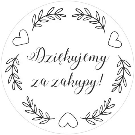 NAKLEJKI ETYKIETY DZIĘKUJEMY ZA ZAKUPY 1000 szt 00006019 Cena