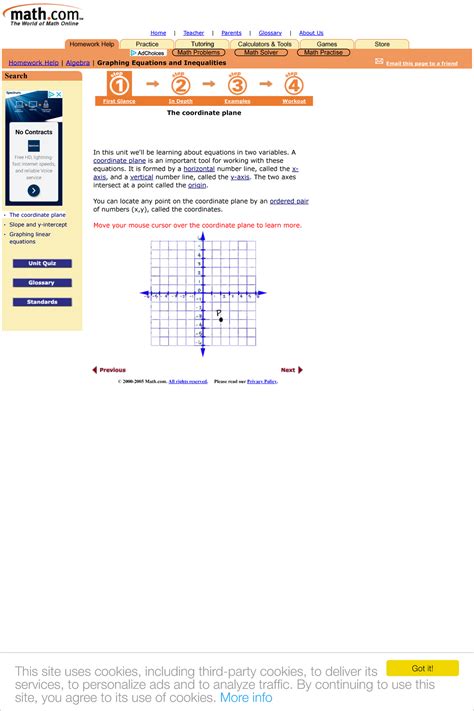 Graphing Equations and Inequalities - The coordinate plane - First ...