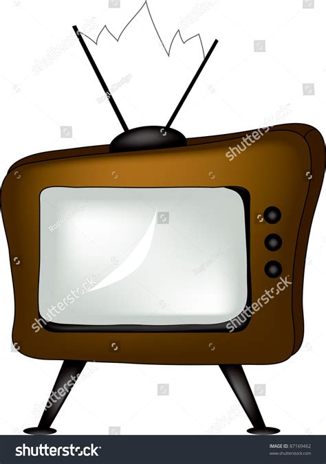 Clip Art Illustration Retro Television Set Stock Illustration 87169462