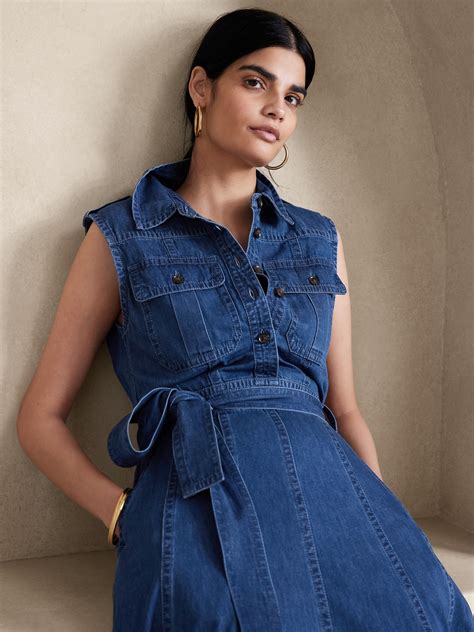 Vivo Denim Maxi Dress Banana Republic