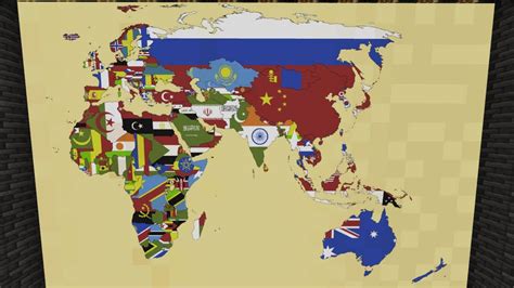 Minecraft World Flag Map 1 Year Progress 168 Countries YouTube