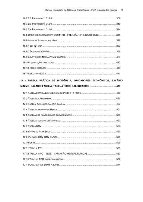 MANUAL COMPLETO DE CÁLCULOS TRABALHISTAS por Prof Ernesto dos Santos