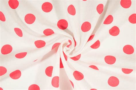 Coral Polkat Dot Cotton Knit Fabric By The Yard Coral Dot Etsy