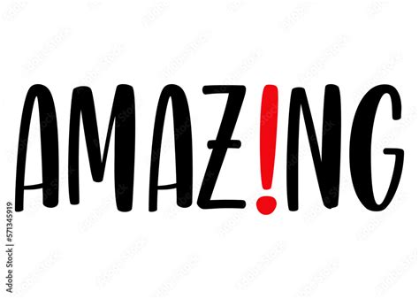 Logo aislado con palabra AMAZING con símbolo de atención en lugar de ...
