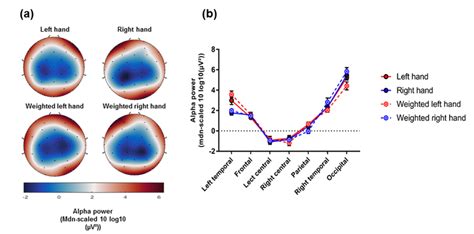 A Scalp Topoplots Representing The Global Distribution Of Alpha Power