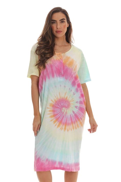 Just Love Soft Comfy Tie Dye Nightgown Sleep Dress For Women Short