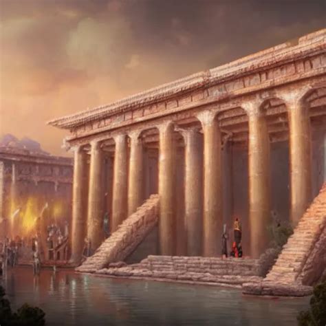 A Beautiful And Realistic Matte Painting Of The Temple Stable