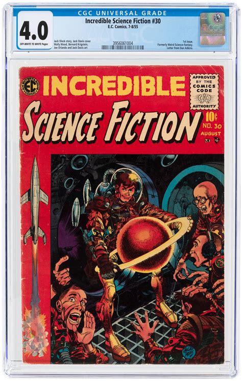 Hakes Incredible Science Fiction 30 July August 1955 Cgc 4 0 Vg