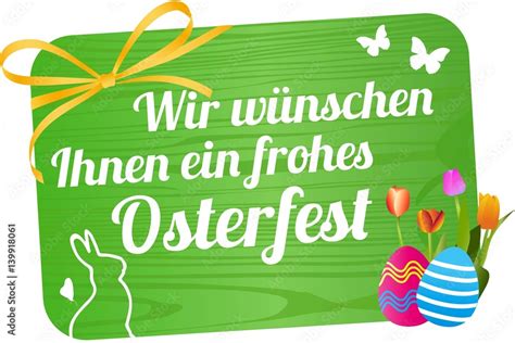 Wir wünschen Ihnen ein frohes Osterfest Stock Vektorgrafik Adobe Stock