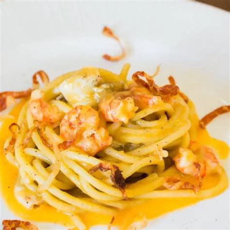 Spaghetti Con Sugo Di Datterino Giallo E Gamberi Racilia Shop