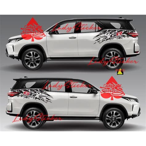 Sticker Stiker Mobil Toyota Fortuner Gr Sport Cutting Sticker Toyota