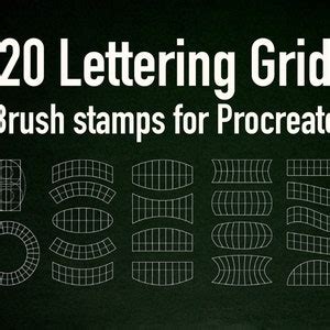 Lettering Grids for Procreate, Lettering Grid Procreate Stamps, Letter ...