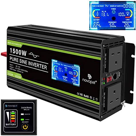 NOVOPAL 1500W Pure Sine Wave Inverter 12V To 230V 240V Car Converter