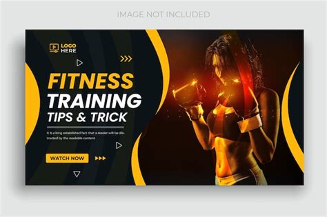 Premium Vector Fitness Exercise Youtube Thumbnail Template And Web Banner