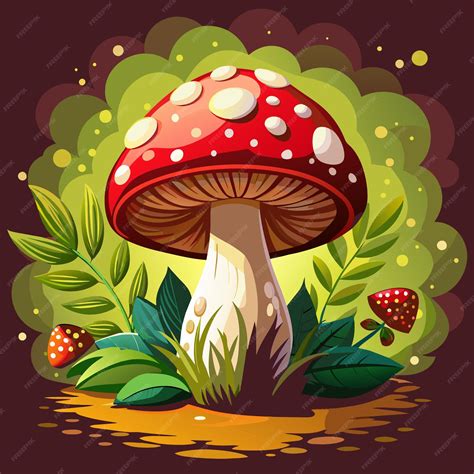 Premium Vector Mushroom Cartoon Vector Illustration Flat Style