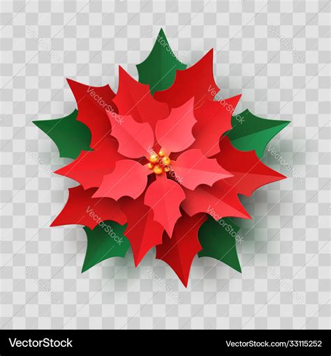 Red Christmas Poinsettia Flower Royalty Free Vector Image