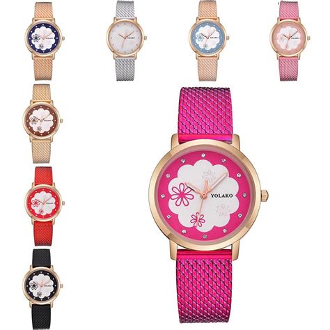 YOLAKO YK36 Women Quartz Watch Rose Gold Dark Blue