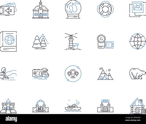 Scenic Cruise Line Icons Collection Serene Majestic Breathtaking