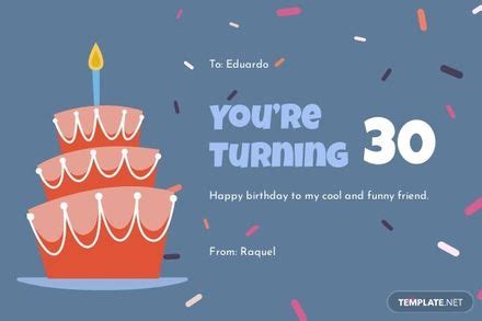 30th Birthday Card Template For Him in Illustrator, PSD, Word, Google Docs, Publisher - Download ...