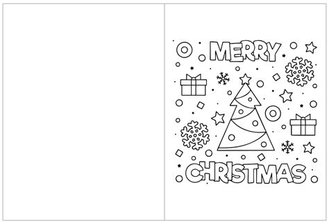 Merry Christmas Printable Christmas Cards To Color