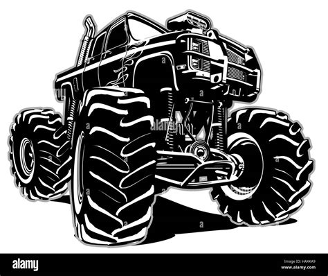 Monster Truck Clipart Black And White