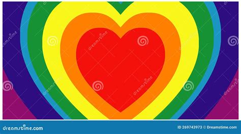 Rainbow Hearts Background Framed Illustration Stock Illustration Illustration Of Icon Card