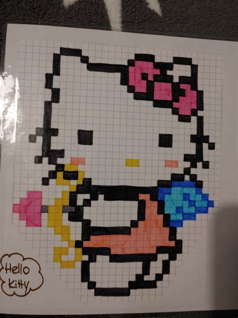 Hello Kitty Pixel Art With Perler Beads