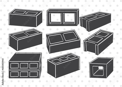 Cinder Block Svg Cinder Block Clipart Building Blocks Svg Concrete