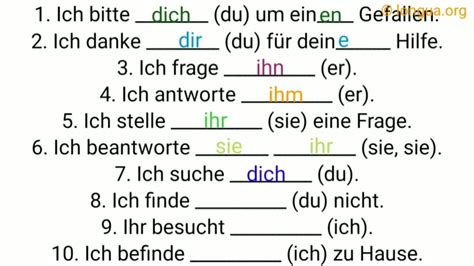 Präposition Pronomen Akkusativ oder Dativ a1 a2 学习 ich mich mir