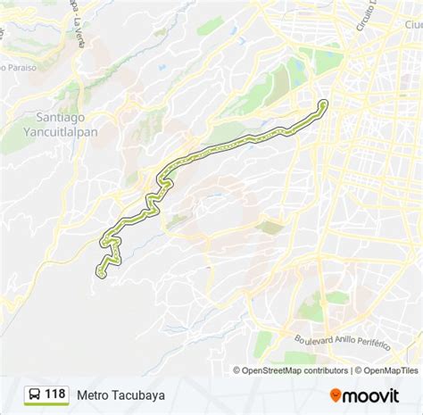 Ruta 118 Horarios Paradas Y Mapas Metro Tacubaya Actualizado