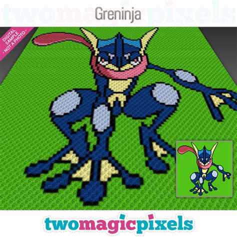 Greninja Pixel Art Grid