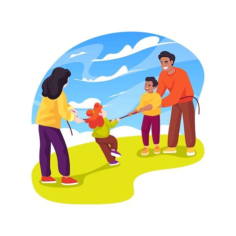 Premium Vector Pulling A Rope Isolated Cartoon Vector Illustration