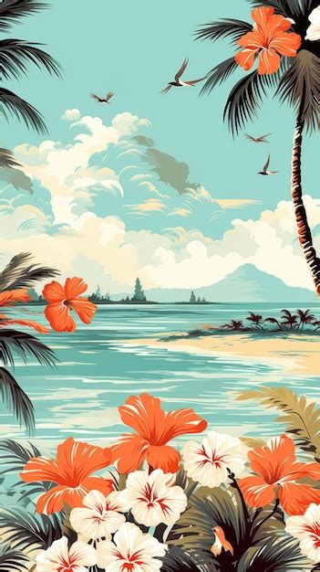 Premium Ai Image Vintage Summer Pattern