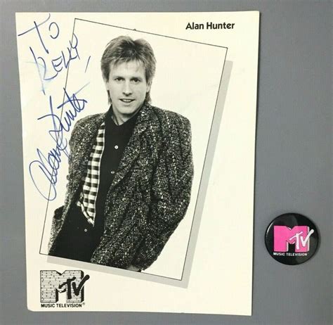 Vintage Alan Hunter Autographed Press Photo Card Pink MTV Button Pin ...