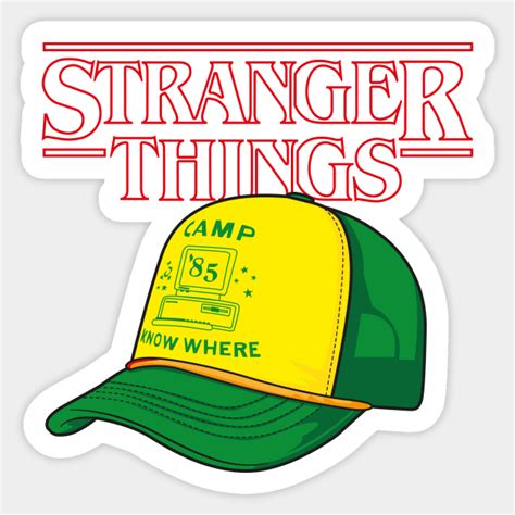 Stranger Things Dustin Camp Know Where Cap - Stranger Things - Sticker ...