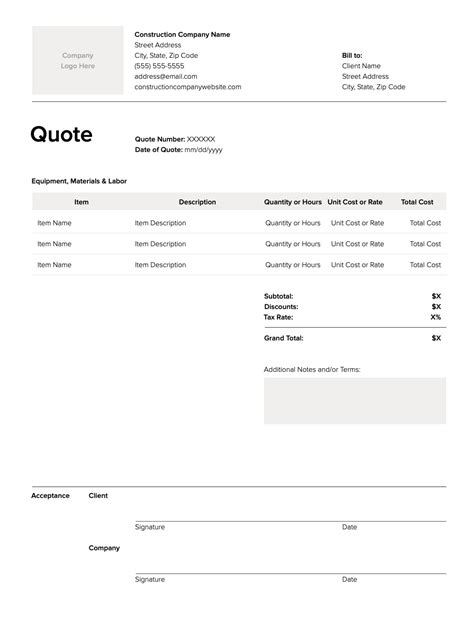 Free Construction Quote Template & How-To Guide | Houzz Pro