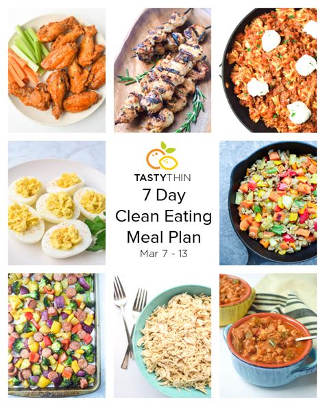 7 Day Clean Eating Meal Plan Mar 7 13 • Tastythin