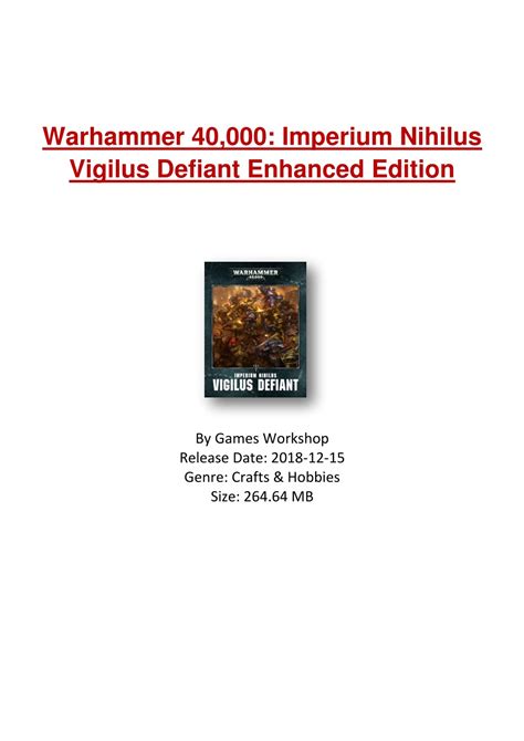 Ppt Pdf Free Download Warhammer 40000 Imperium Nihilus Vigilus