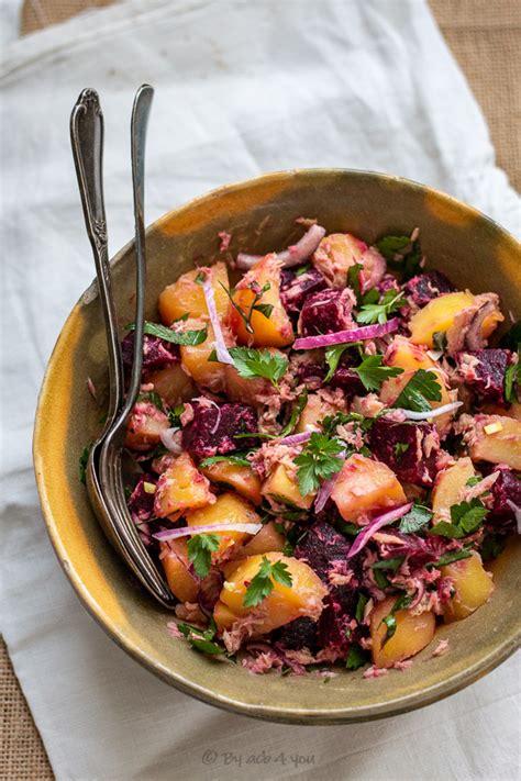 Salade De Pomme De Terre Au Thon Betterave Et Moutarde