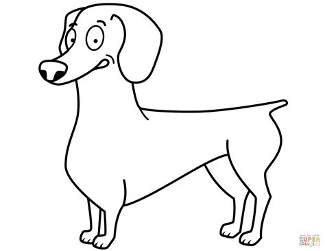 Dibujo De Divertido Perro Salchicha Para Colorear Dibujos Para