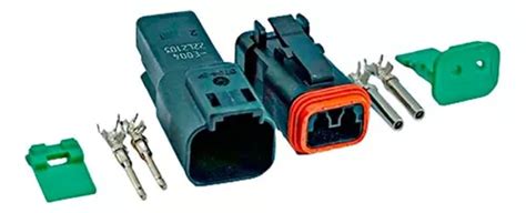 Kit Conector Deutsch 2 Vias Dt06 2s E Dt04 2p C8 Frete Grátis