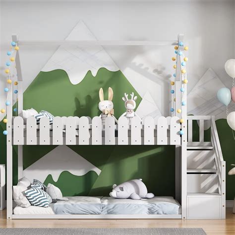 Merax Lit De Maison Pour Enfant Lit Mezzanine X Cm Avec